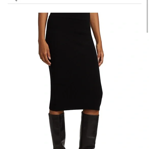 CALVIN KLEIN Black Knit MIDI Skirt - Picture 1 of 5